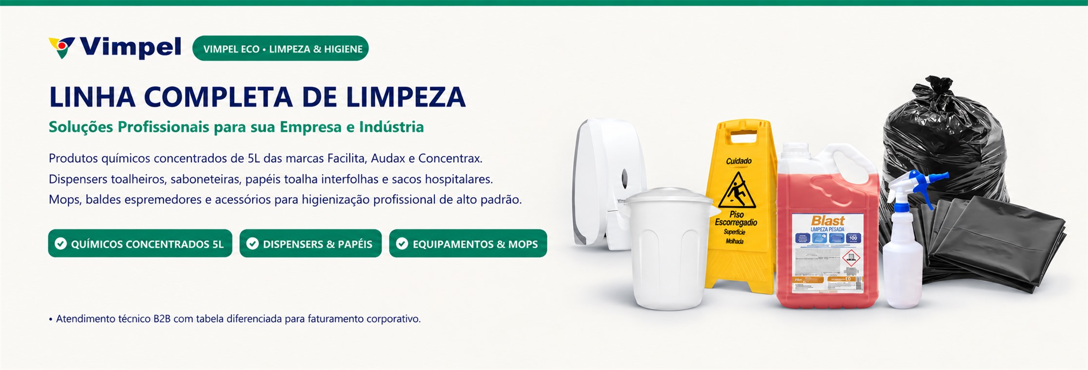 Linha Completa de Higiene e Limpeza Vimpel Eco